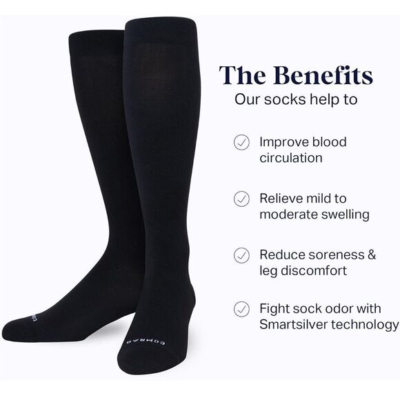 Comrad Compression Nylon Knee High Socks black size Large New With Tags - Picture 5 of 8